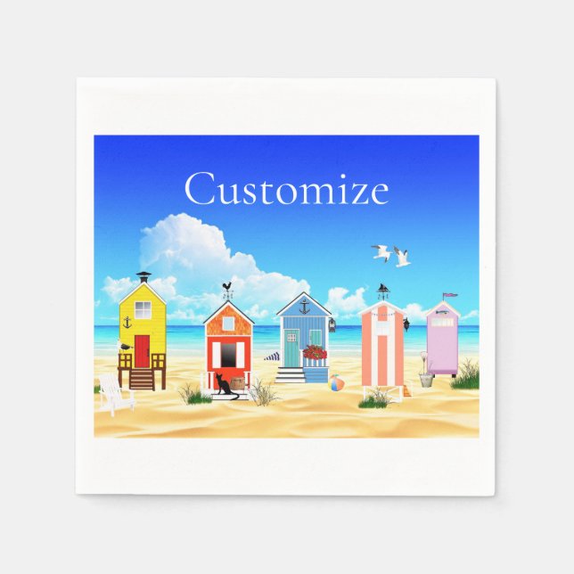 Cute Tiny Beach Shacks Thunder_Cove Napkins (Front)
