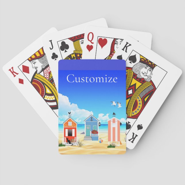 Cute Tiny Beach Shacks Thunder_Cove Poker Cards (Back)