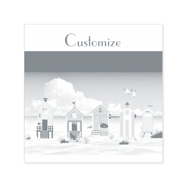 Cute Tiny Beach Shacks Thunder_Cove  Self-inking Stamp (Design)