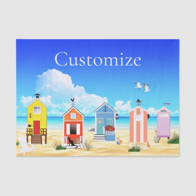 Cute Tiny Beach Shacks Thunder_Cove Tissue Paper (Front)