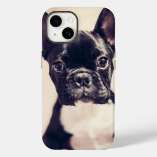 Cute Tiny Black and White Puppy Case-Mate iPhone 14 Case