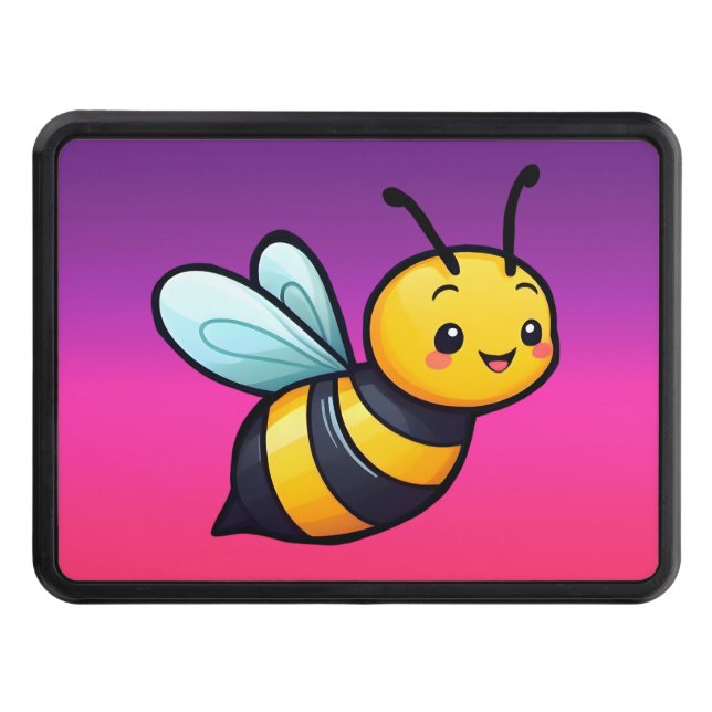 Cute Tiny Cartoon yellow bees pattern  Hitch Cover (Front)