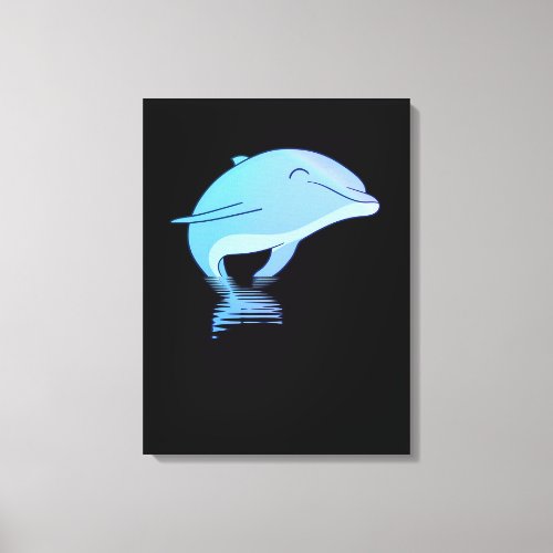 cute tiny dolphin animal canvas print