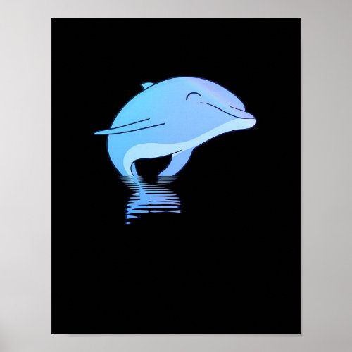 cute tiny dolphin animal poster