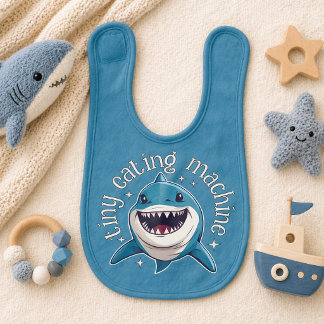 Cute Tiny Eating Machine Shark Baby Bib