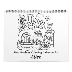 Cute Tiny Gardens Coloring Calendar