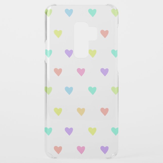 Cute Tiny Pastel Rainbow Hearts Pattern Uncommon Samsung Galaxy Case (Back)