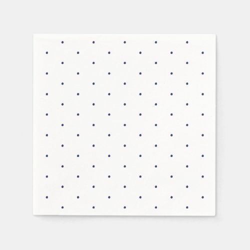 Cute tiny polka dots navy blue and white pattern  napkins