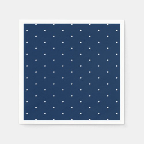 Cute tiny polka dots navy blue white pattern napkins
