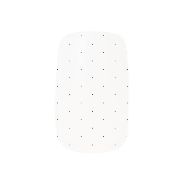 Cute tiny polka dots pattern black white minx nail art (Left Thumb)