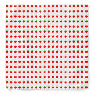 Cute Tiny Red Apples Pattern on White Bandana