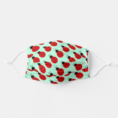 Cute Tiny Red Black Ladybug pattern Adult Cloth Face Mask