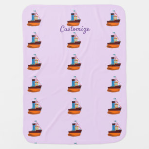 Cute Tiny Tugboat Thunder-Cove Baby Blanket
