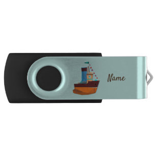 Cute Tiny Tugboat Thunder-Cove Flash Drive