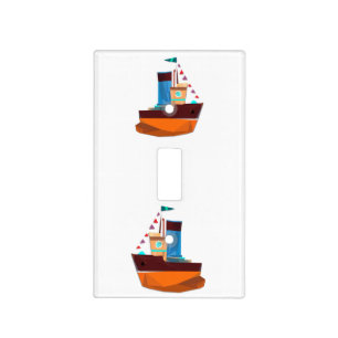 Cute Tiny Tugboat Thunder-Cove Light Switch Cover