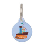 Cute Tiny Tugboat Thunder-Cove Pet ID Tag