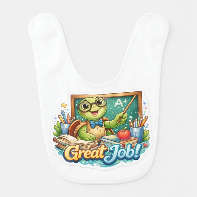Cute Tiny Turtle Baby Bib (Front)