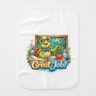 Cute Tiny Turtle Baby Burp Cloth