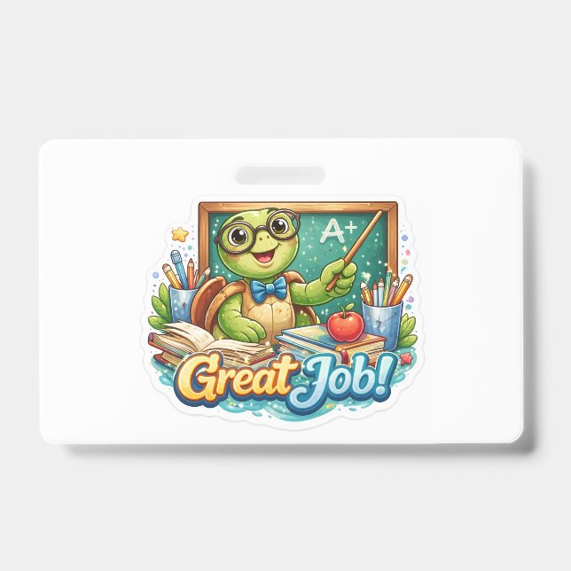 Cute Tiny Turtle Badge (Front)