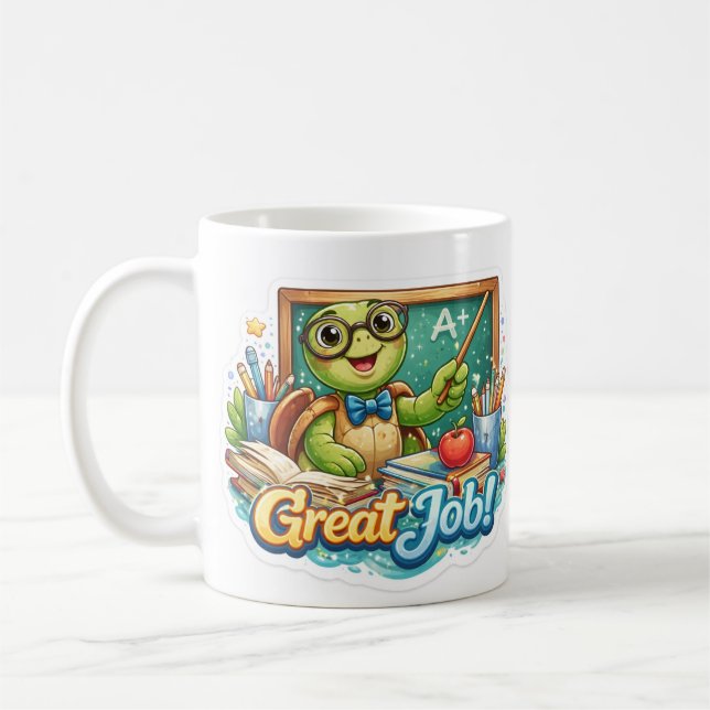 Cute Tiny Turtle Coffee Mug (Left)