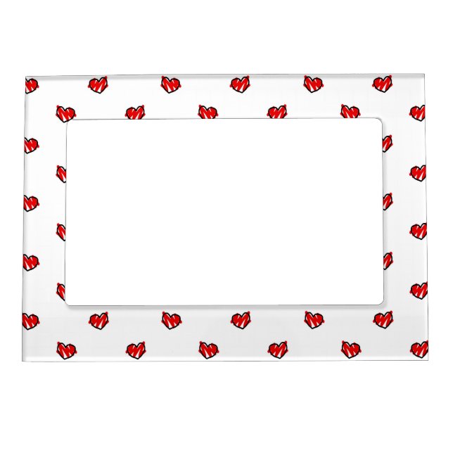 Cute Tiny Valentine Hearts Magnetic Photo Frame (Front)
