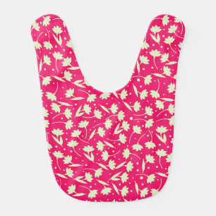 Cute tiny white flower pattern pink pattern baby bib