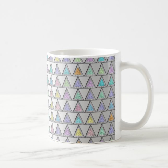 Cute Tirangles Pattern in Pastel Colors Coffee Mug (Right)