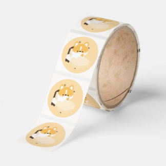 Cute Tired Corgi Classic Round Sticker