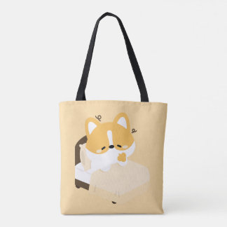 Cute Tired Corgi Tote Bag