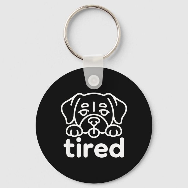 Cute tired dog design keychain (Front)