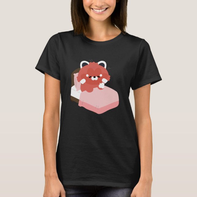 Cute Tired Red Panda T-Shirt (Front)