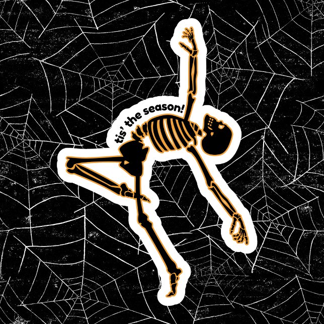 Cute Tis' The Season Halloween Dancing Skeleton Sticker (Creator Uploaded)