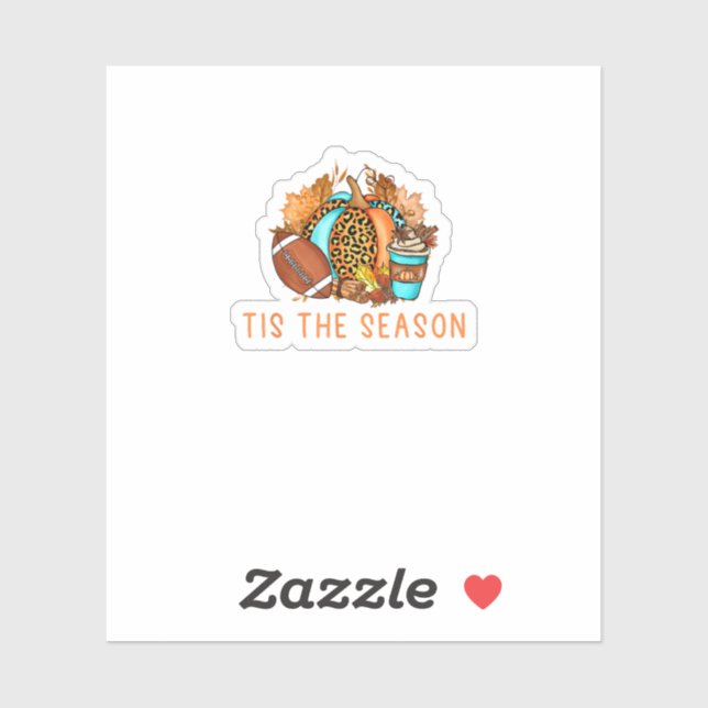 Cute Tis The Season Pumpkin Spice Latte Fall Footb Sticker (Sheet)