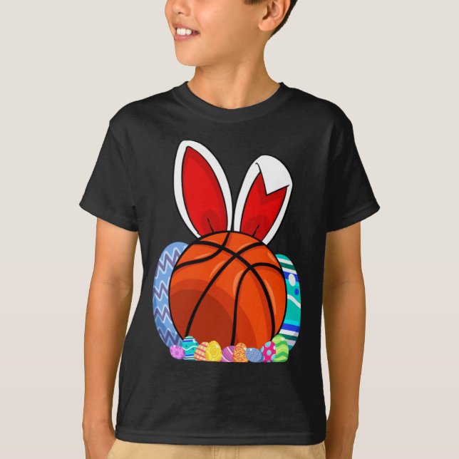 Cute To Basketball Easter Egg Bunny T-Shirt (Front)