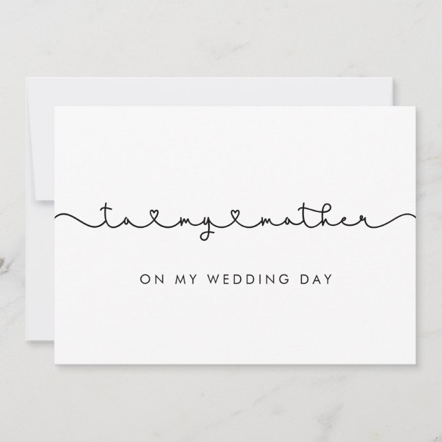 Cute To my mother on my wedding day card (Front)
