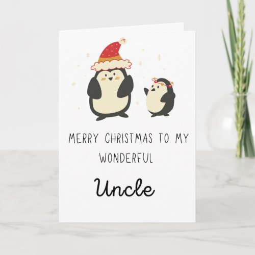 Cute To My Uncle Merry Christmas Holiday Card