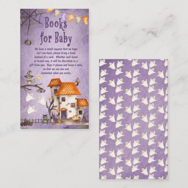Cute to Spook Halloween Baby Shower Books for Baby Enclosure Card (Front/Back)