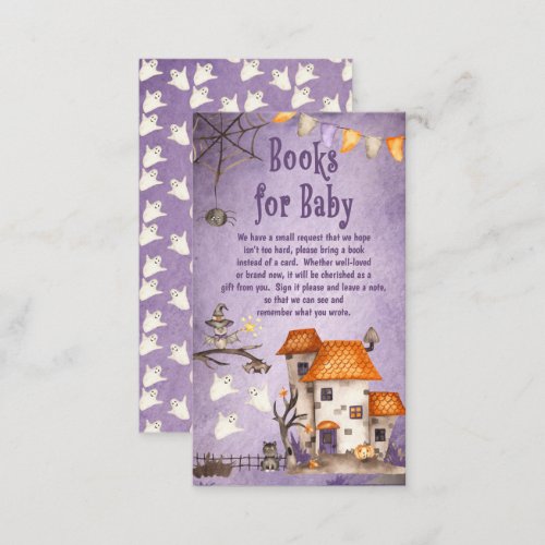 Cute to Spook Halloween Baby Shower Books for Baby Enclosure Card