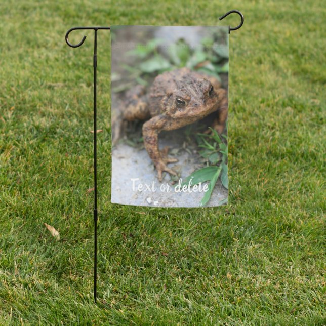 Cute Toad Face Personalized Garden Flag (In SItu)