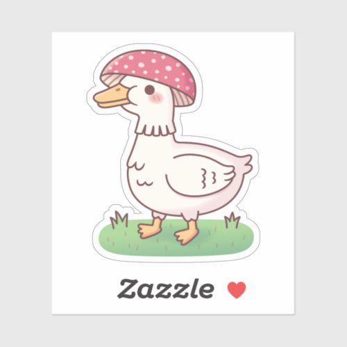 Cute Toadstool Mushroom Duck Sticker