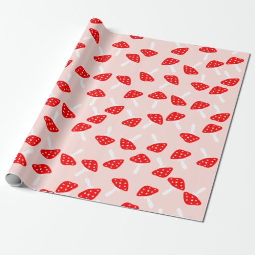 Cute Toadstool Mushrooms Wrapping Paper
