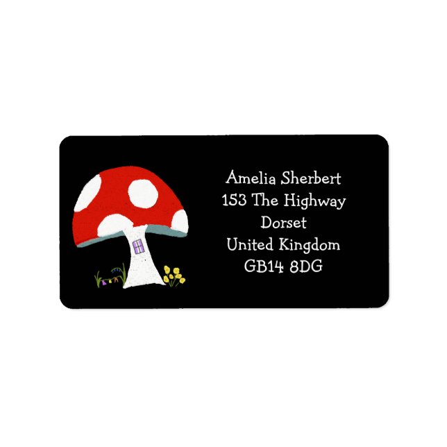 Cute toadstool Return Address Sticker (Front)