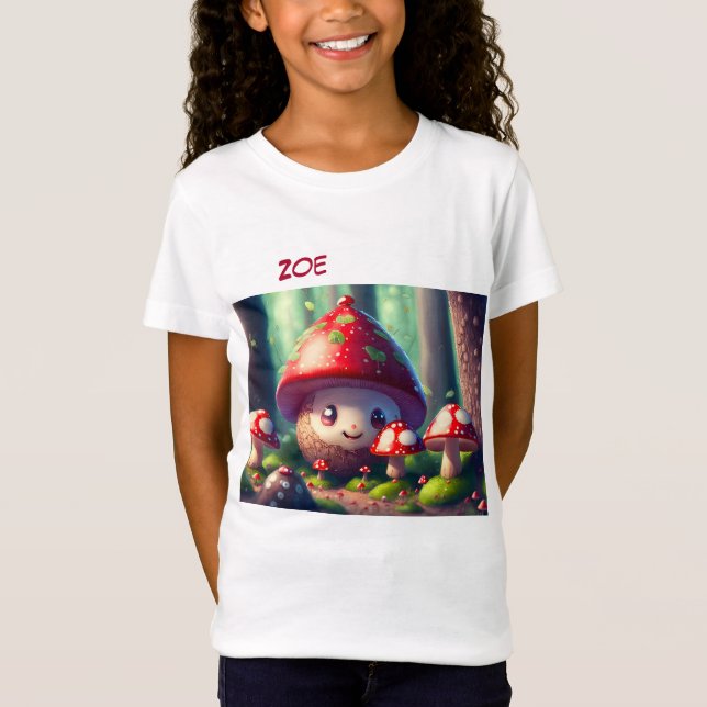 Cute toadstools in the forest - good luck custom  T-Shirt (Front)