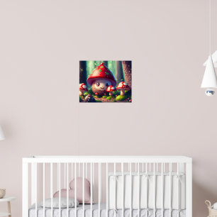 Cute toadstools in the forest - good luck poster