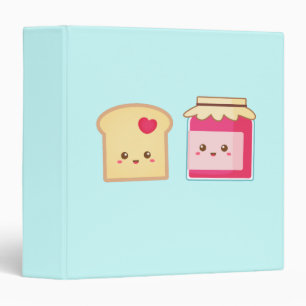 Cute Toast and Strawberry Jam, Spread the Love 3 Ring Binder
