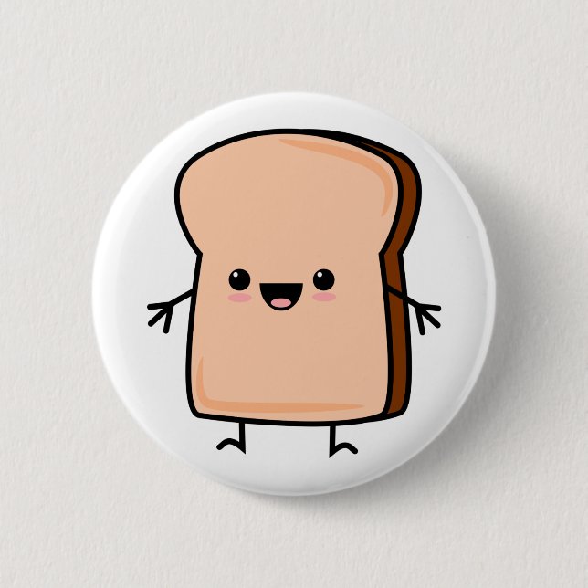 Cute Toast Bread Button (Front)