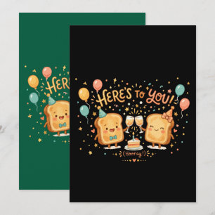 Cute Toast Celebration Greeting Invitation