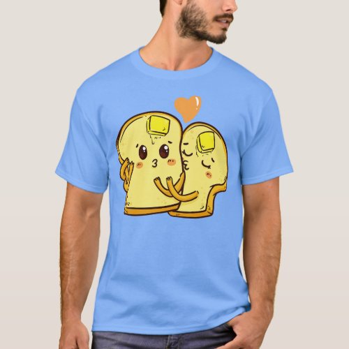 Cute Toast Couple National Kissing Day gift T_Shirt
