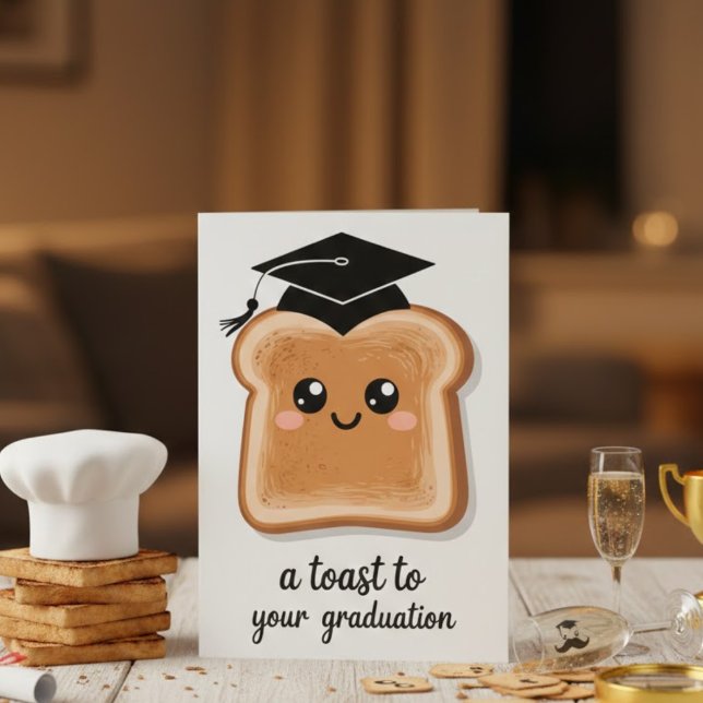 Cute Toast Graduation Pun Congratulations Card (Creator Uploaded)