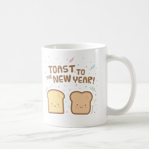 Cute Toast to the New Year Pun Humor Confetti Coffee Mug